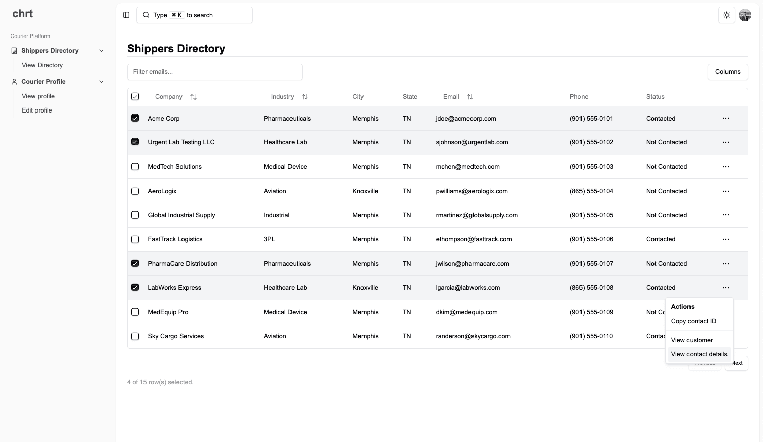 Shipper Directory